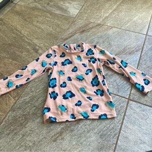 Shade Critters light pink and blue animal print long sleeve swim top 3t GUC